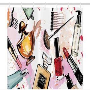 STALL Shower Curtain 36" x 72" Lady Cosmetics Print